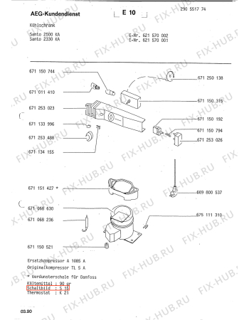 Взрыв-схема холодильника Aeg 621570002 - Схема узла Refrigerator cooling system